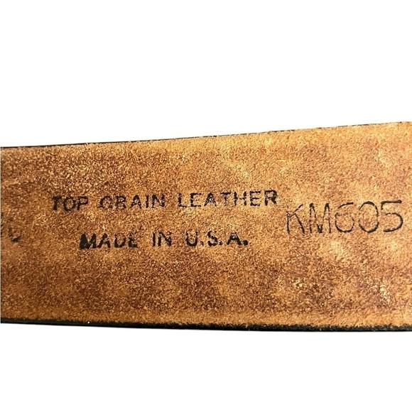 Western Genuine Top Grain Leather Made in USA Brown Woven Patterned Mens Size 40 - Picture 5 of 8